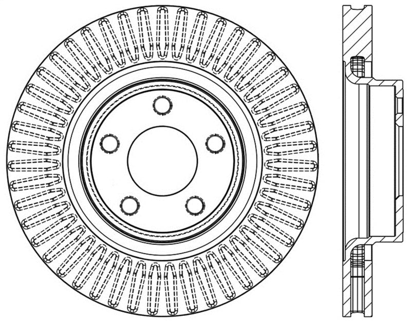 StopTech 15-17 Ford Mustang Drilled Sport Right Front Rotor