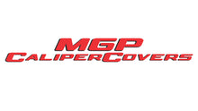 Load image into Gallery viewer, MGP Front set 2 Caliper Covers Engraved Front Silverado Red finish silver ch