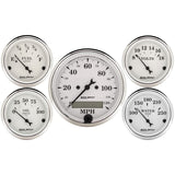 Autometer Old Tyme White 5 Piece Kit (Elec Speed/Elec Oil Press/Water Temp/Volt/Fuel Level) In-Dash