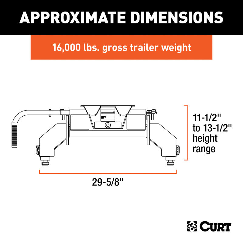 Curt E16 5th Wheel Hitch w/GM Puck System Legs