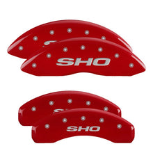 Load image into Gallery viewer, MGP 4 Caliper Covers Engraved Front &amp; Rear SHO Red finish silver ch