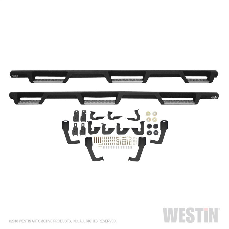 Westin/HDX 07-19 Chevrolet Silverado 2500 8ft Drop Wheel to Wheel Nerf Step Bars - Textured Black