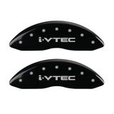 MGP 4 Caliper Covers Engraved Front & Rear i-Vtec Black finish silver ch