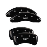 MGP 4 Caliper Covers Engraved Front & Rear MGP Black Finish Silver Char 2018 Hyundai Kona