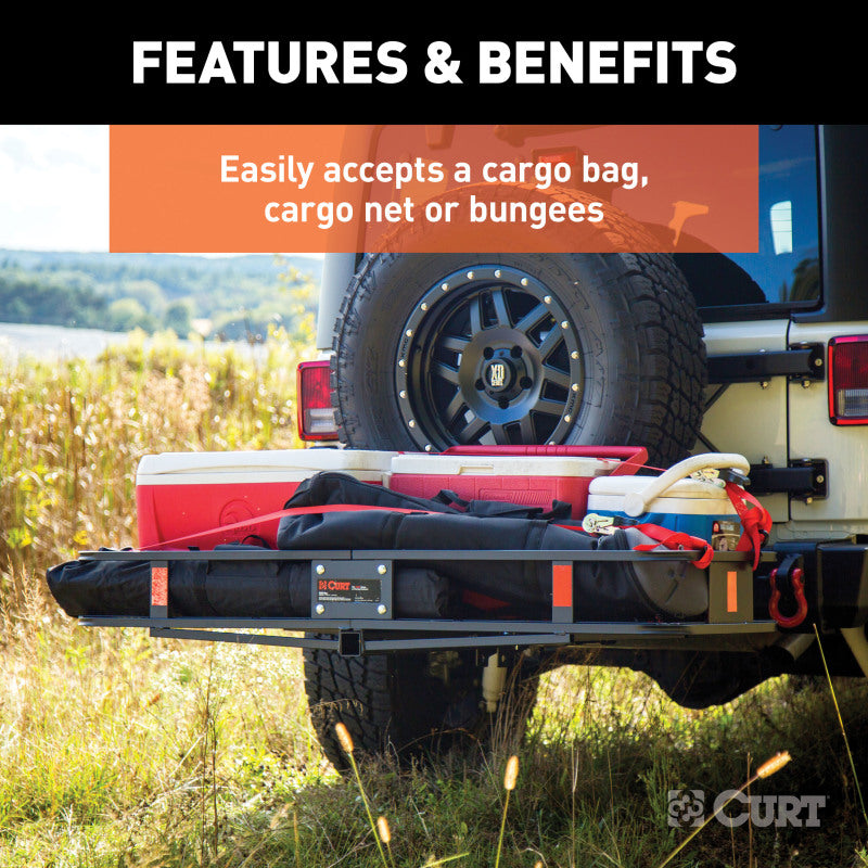 Curt 60in x 20in Basket-Style Cargo Carrier (Folding 2in Shank)