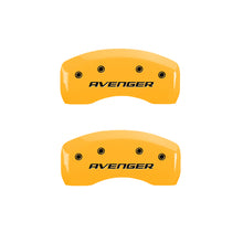 Load image into Gallery viewer, MGP 4 Caliper Covers Engraved Front &amp; Rear With out stripes/Avenger Yellow finish black ch