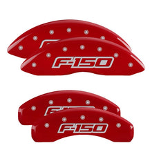 Load image into Gallery viewer, MGP 4 Caliper Covers Engraved Front &amp; Rear Oval Logo/Ford Red Finish Silver Char 2014 Ford F-150