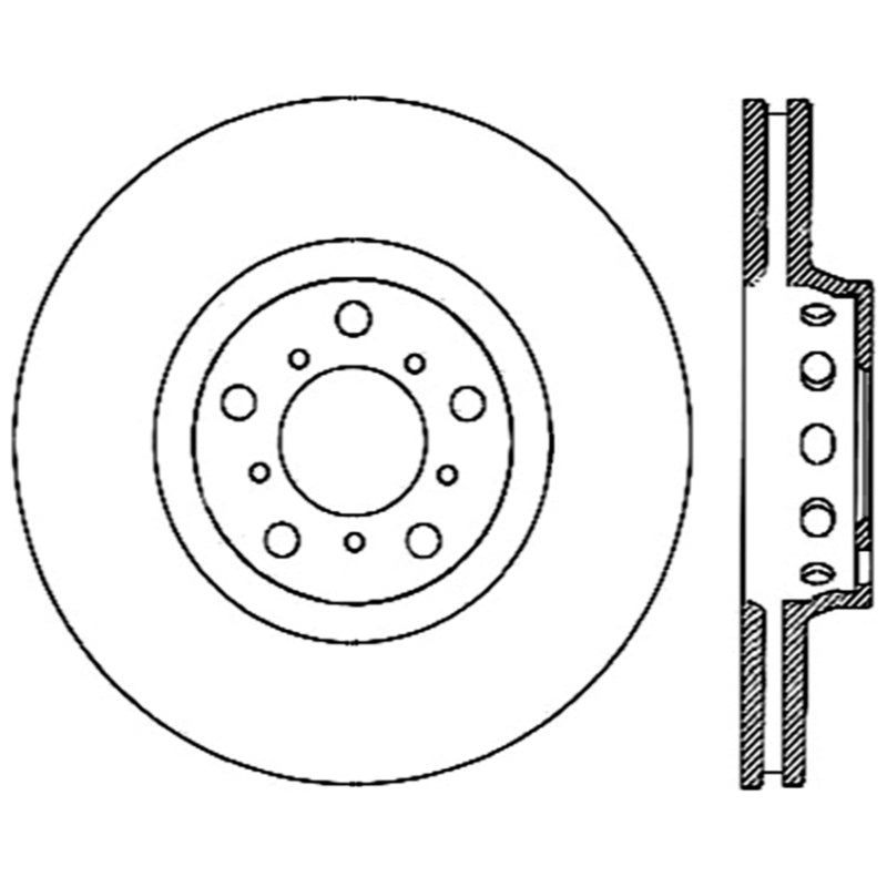 Stoptech 00-03 BMW M5 (E39) Front Right Premium High-Carbon Cryo Rotor