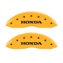 Load image into Gallery viewer, MGP 4 Caliper Covers Engraved Front Honda Engraved Rear Pilot/2016 Yellow finish black ch