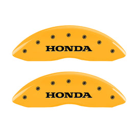 MGP 4 Caliper Covers Engraved Front Honda Engraved Rear Pilot/2016 Yellow finish black ch