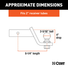 Load image into Gallery viewer, Curt Loaded Ball Mount w/2-5/16in Ball (2in Shank 7500lbs 4in Drop)