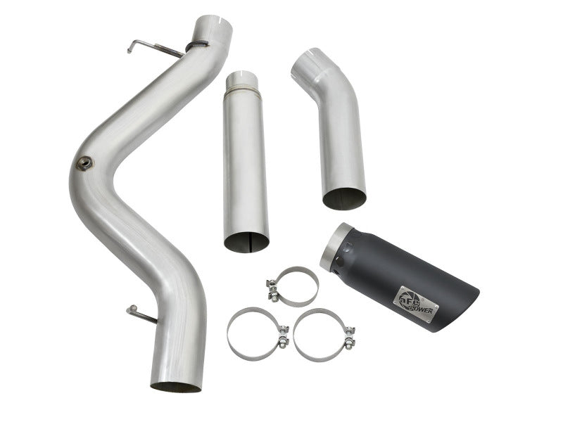 aFe LARGE Bore HD 5in Exhausts DPF-Back SS w/ Black Tips 16-17 GM Diesel Truck V8-6.6L (td) LML/L5P