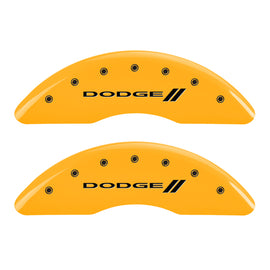 MGP 4 Caliper Covers Engraved F & R Stripes/Dodge Yellow Finish Black Char 2010 Dodge Ram 3500