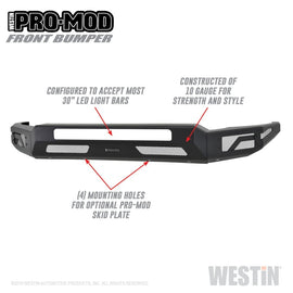 Westin 2011-2016 Ford F-250/350/450/550 Super Duty Pro-Mod Front Bumper - Textured Black