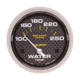 Autometer Marine Carbon Fiber 2-5/8in Electric Water Temperature Gauge 100-250 Deg F