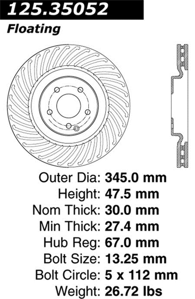 Stoptech Premium High Carbon CRYO-STOP Brake Rotor