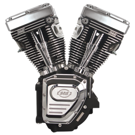 S&S Cycle 99-06 BT T124LC Long Block Engine w/ 585 Cam - Wrinkle Black