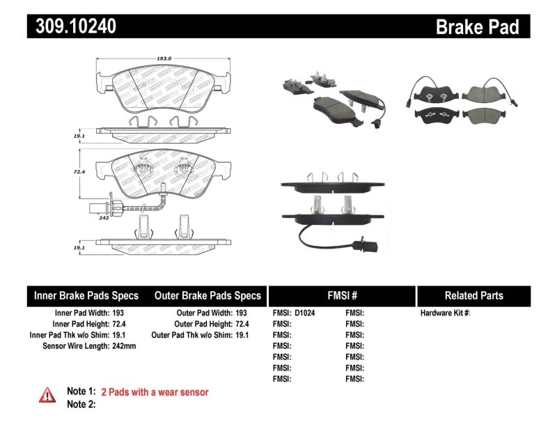 StopTech Performance 07-10 Audi S6/S8 Front Brake Pads