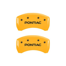 Load image into Gallery viewer, MGP 4 Caliper Covers Engraved Front &amp; Rear Pontiac Yellow Finish Black Char 2001 Pontiac Firebird