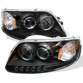 Spyder Ford F150 97-03 Projector - LED Halo Amber Reflector LED Blk PRO-YD-FF15097-1P-AM-BK