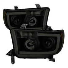 Load image into Gallery viewer, xTune Toyota Tundra 07-13 LED Light Bar Projector Headlights Black Smoked PRO-JH-TTU07-LED-BSM