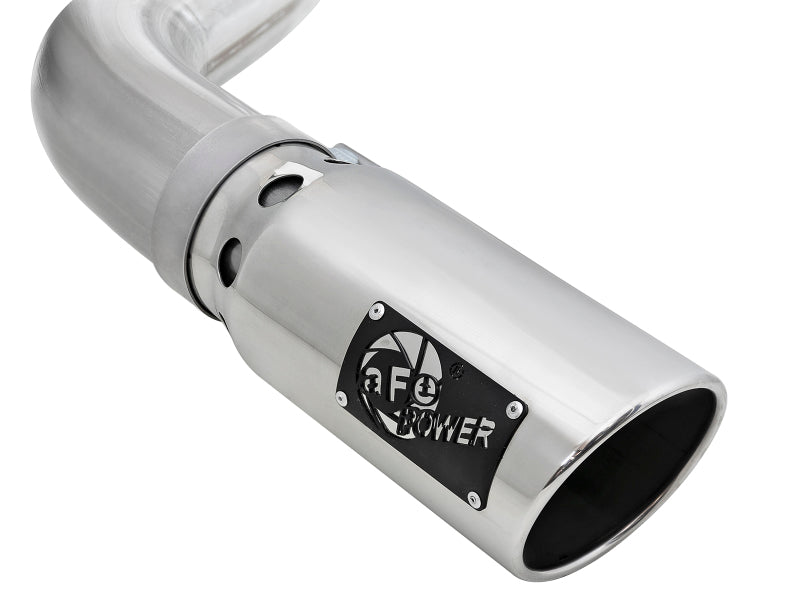aFe Large Bore-HD 4in 409 SS DPF-Back Exh 18-19 Ford F-150 V6-3.0L (td) w/ Polished Tip