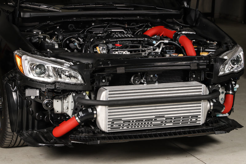 GrimmSpeed 2015+ Subaru WRX Front Mount Intercooler Kit Raw Core / Red Pipe