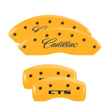 Load image into Gallery viewer, MGP 4 Caliper Covers Engraved Front &amp; Rear MGP Yellow Finish Black Char 2011 GMC Savana 2500