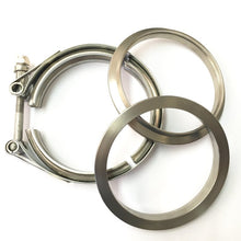 Load image into Gallery viewer, Ticon Industries 3.5in Titanium V-Band Clamp Assembly (2 Flanges/1 Clamp)