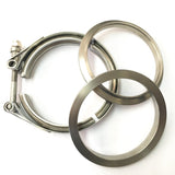 Ticon Industries 4in Titanium V-Band Clamp Assembly (2 Flanges/1 Clamp)