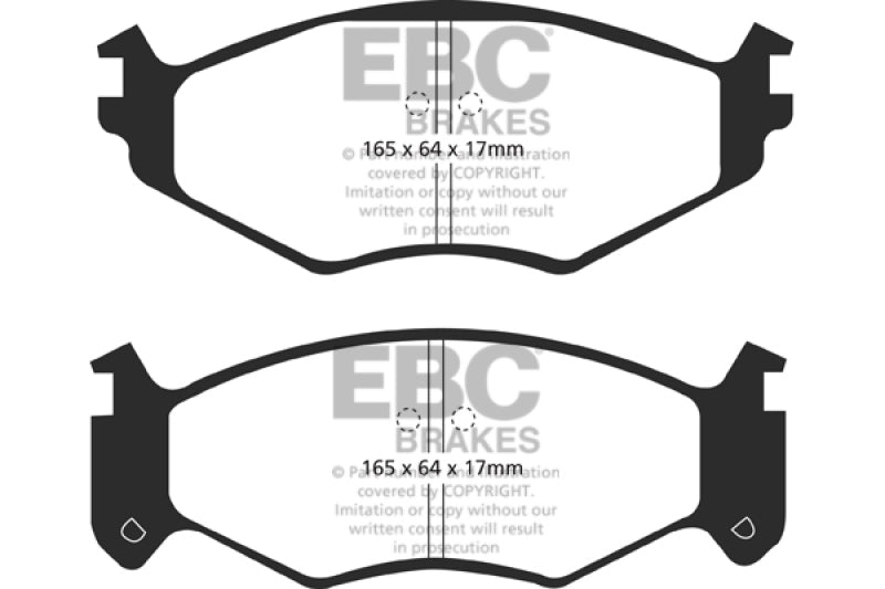 EBC 91-94 Chrysler Town & Country 3.3 (15in Wheels) Greenstuff Front Brake Pads