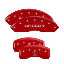 Load image into Gallery viewer, MGP 4 Caliper Covers Engraved Front Shelby Engraved Rear Tiffany Snake Red finish silver ch