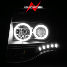 Load image into Gallery viewer, ANZO 2007-2014 Ford Expedition Projector Headlights w/ Halo Black