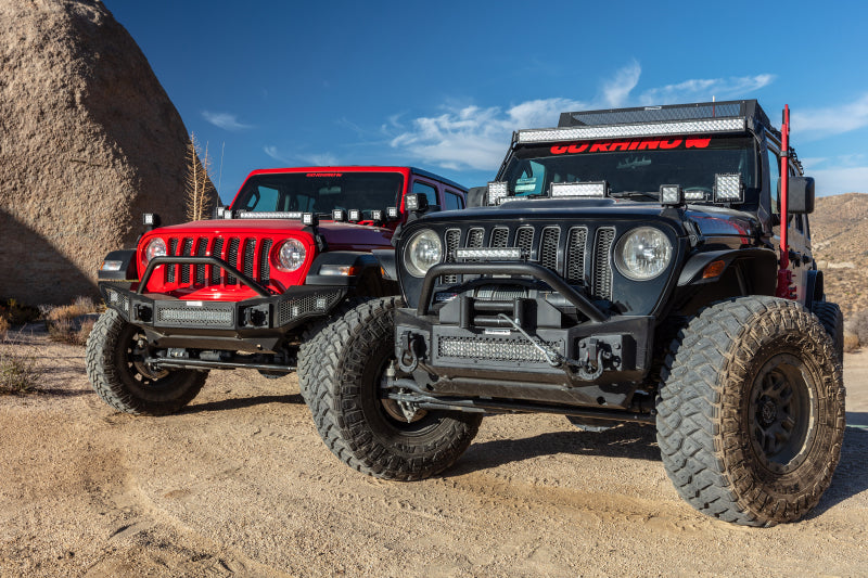 Go Rhino 07-20 Jeep Wrangler JL/JLU/JK/JKU/Gladiator JT Rockline Front Stubby Bumper w/ Overrider - GTR Auto