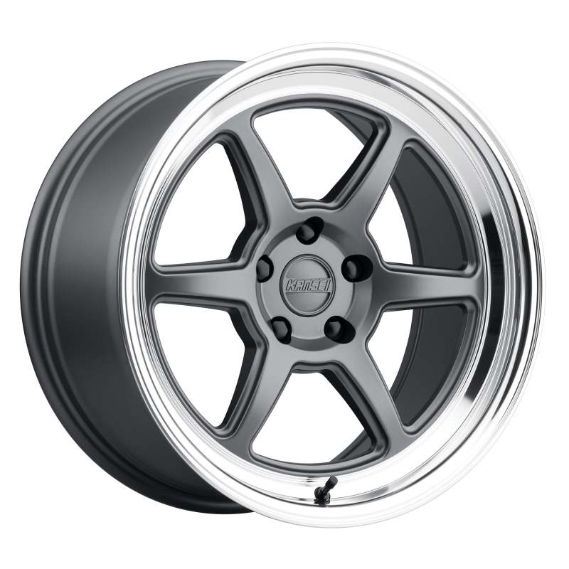 Kansei K14G Roku 18x9in / 5x120 BP / 12mm Offset / 72.56mm Bore - Grey & Machined Lip Wheel