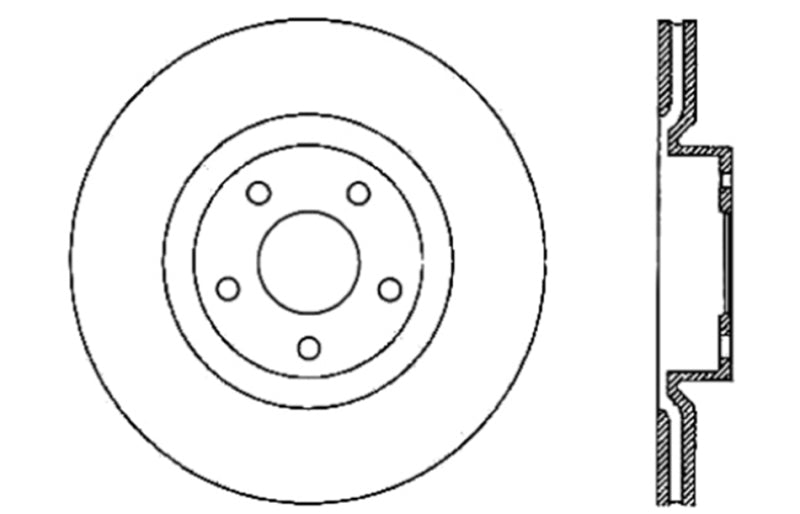 StopTech Power Slot 05-07 Cadillac XLR / 06-09 Chevy Corvette Front Left Drilled Rotors