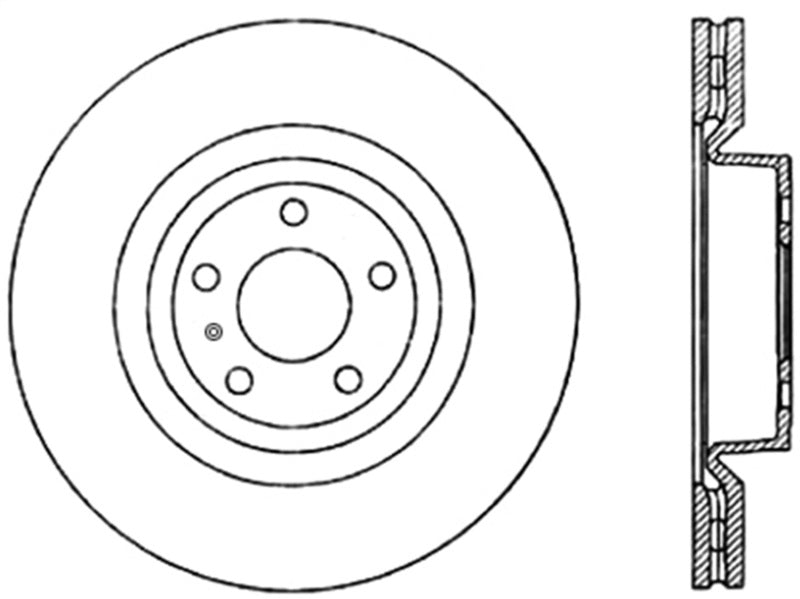 StopTech 2008-2012 Audi S4 Slotted & Drilled Left Front Brake Rotor