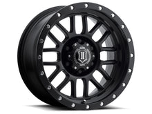 Load image into Gallery viewer, ICON Alpha 17x8.5 6x5.5 0mm Offset 4.75in BS 106.1mm Bore Satin Black Wheel