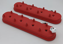 Load image into Gallery viewer, Granatelli 96-22 GM LS Tall Valve Cover w/Integral Angled Coil Mounts - Red Wrinkle (Pair)