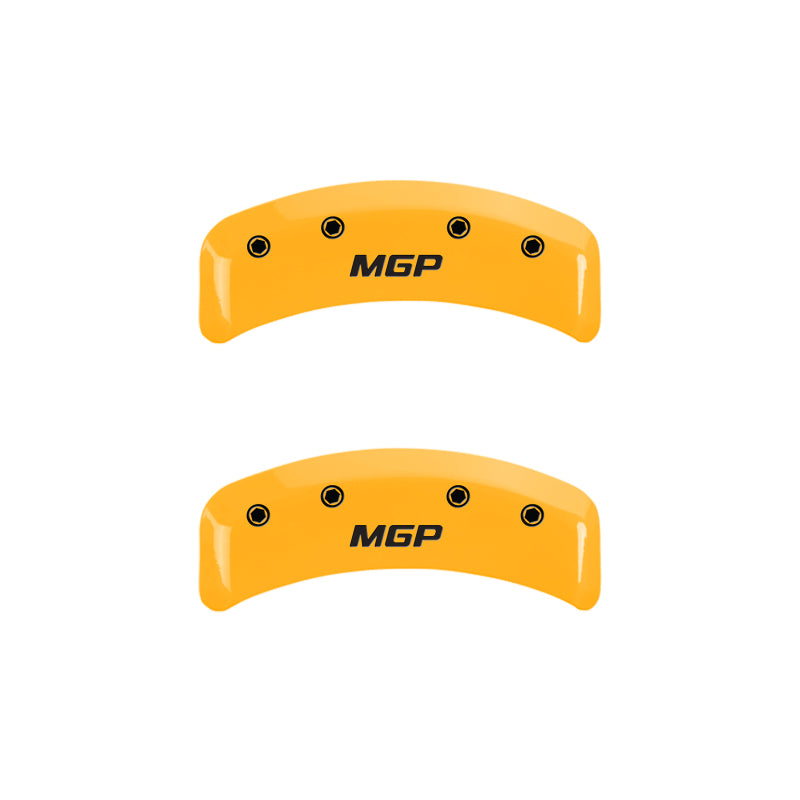 MGP 4 Caliper Covers Engraved Front & Rear MGP Yellow Finish Black Char 2010 Hyundai Sonata