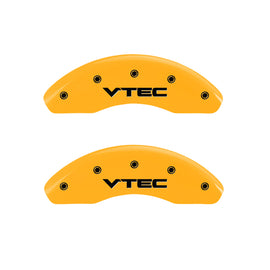 MGP 4 Caliper Covers Engraved Front & Rear Vtech Yellow Finish Black Char 2007 Honda Accord