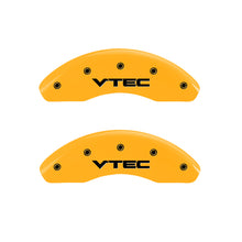 Load image into Gallery viewer, MGP 4 Caliper Covers Engraved Front &amp; Rear Vtech Yellow Finish Black Char 2001 Acura TL