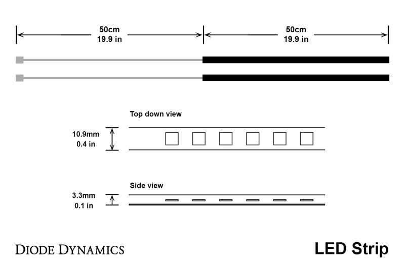 Diode Dynamics LED Strip Lights - Cool - White 100cm Strip SMD100 WP