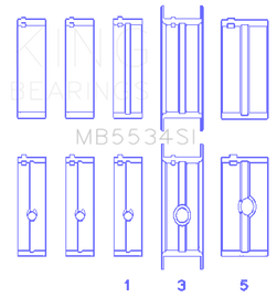 King Engine Bearings Chrysler/Jeep 318ci (Size 030) Main Bearing Set