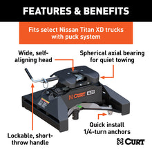 Load image into Gallery viewer, Curt Q20 5th Wheel Hitch w/Nissan Titan XD Puck System Legs