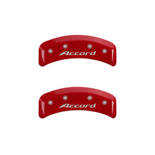 Load image into Gallery viewer, MGP 4 Caliper Covers Engraved Front Accord Engraved Rear Accord Red finish silver ch