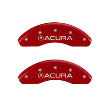 Load image into Gallery viewer, MGP 4 Caliper Covers Engraved Front Acura Rear RDX Red Finish Silver Char 2016 Acura RDX