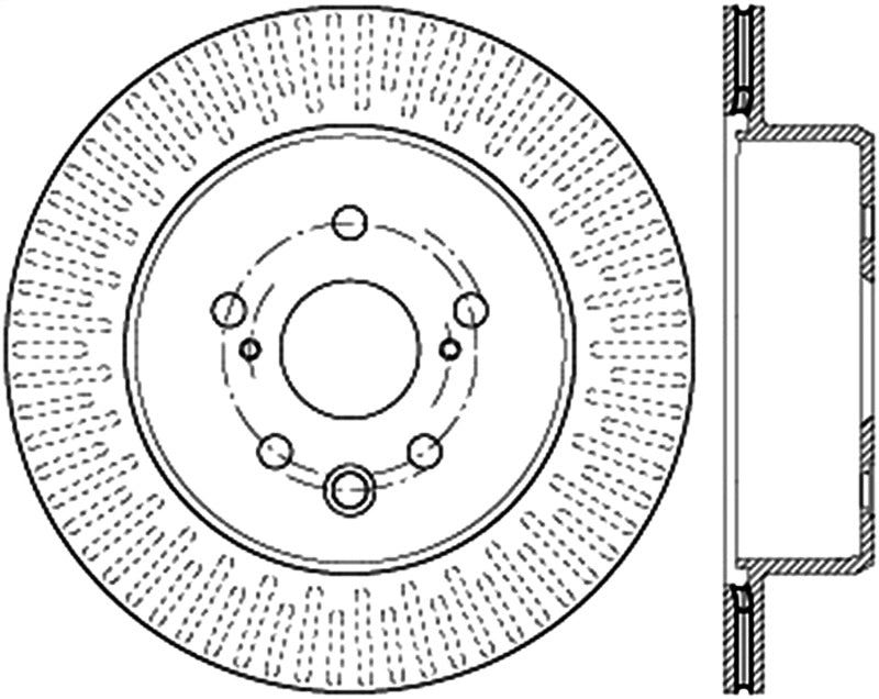 Stoptech 13-19 Lexus GS 14-17 Lexus IS 15-17 Lexus  RC Premium Rear Cryo Brake Rotor