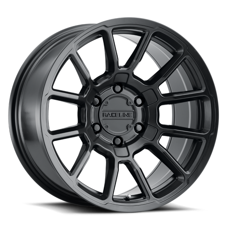 Raceline 950B Gauge 20x10in / 5x127 BP / -19mm Offset / 78.1mm Bore - Satin Black Wheel