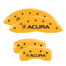 Load image into Gallery viewer, MGP 4 Caliper Covers Engraved Front &amp; Rear MGP Yellow Finish Black Characters 2002 Acura RSX